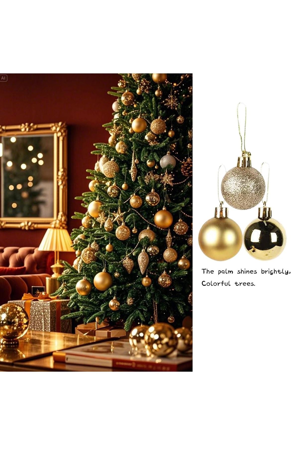 Weihnachtskugeln in Gold