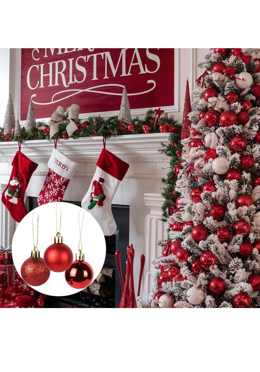 Weihnachtskugeln in Rot