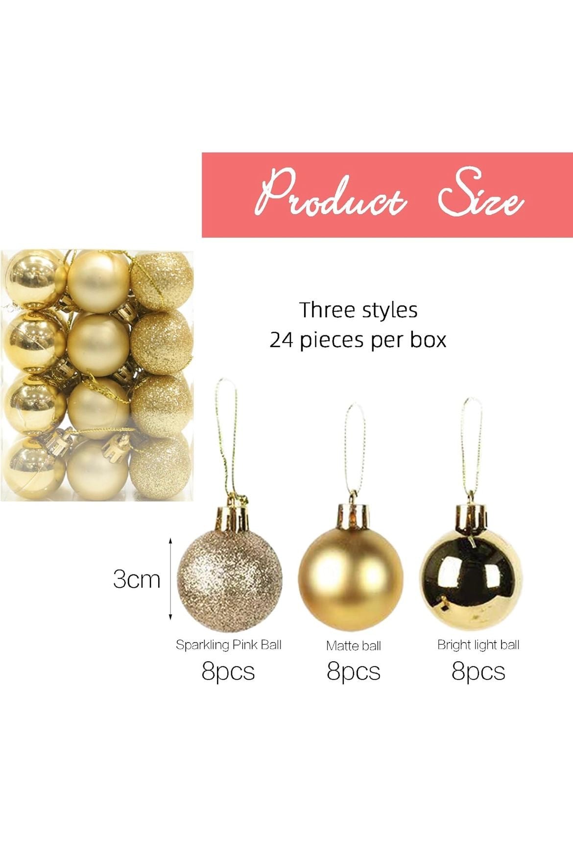 Weihnachtskugeln in Gold